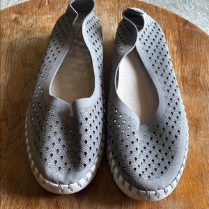 Ilse Jacobsen Gray Perforated Flats.